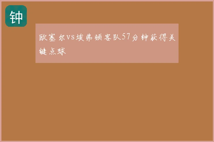 欧塞尔vs埃弗顿客队57分钟获得关键点球